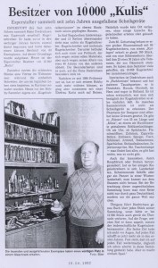 Mitbegründer des Clubs der Kugelschreibersammler - Hans Diederichsen im Jahre 1992